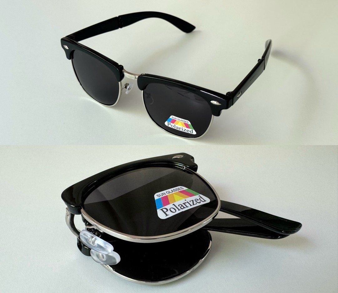 Occhiali & Lenti: Lunettes de soleil noires polarisées pliables compact – Usato da Genève venduto da Reveur