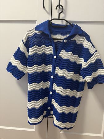 Sommerliches Strickoberteil von Shein, Grösse S, Blau 
