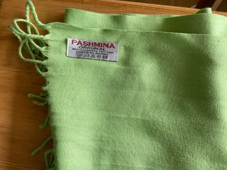 Pashmina-Schal hellgrün, selten gebraucht, fast neu