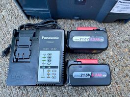 Panasonic Akku 2Stk 21.6V 4.2Ah mit Ladegerät für Bohrmasch