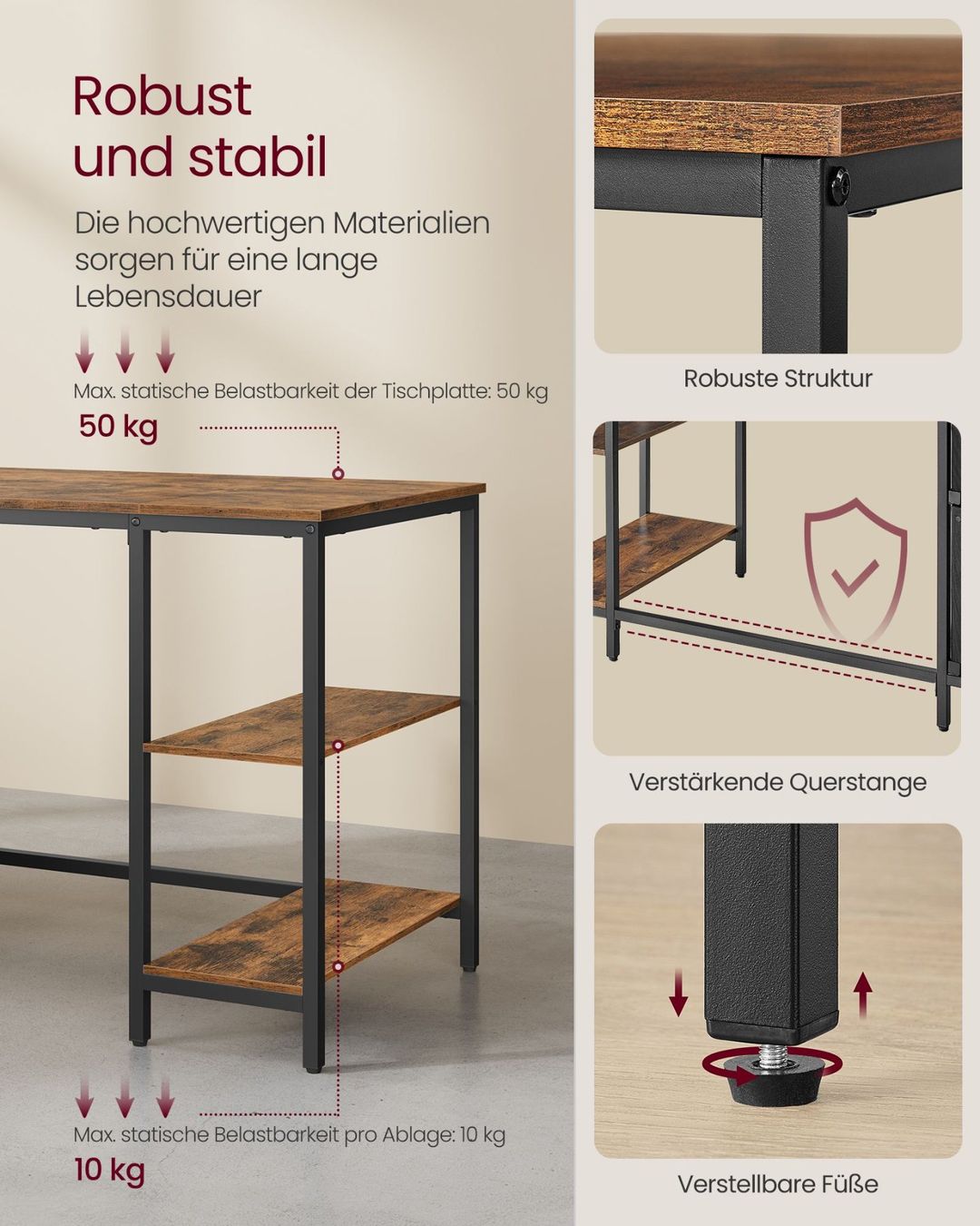 Scrivanie: Computertisch Bürotisch Schreibtisch mit 3 Ablagen JORIS – Nuovo e nell'imballaggio originale da Lachen SZ venduto da MAMORU-MOEBEL 4
