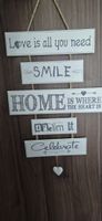 Wandschmuck Holz mit Sprüchen weiss guter Zustand