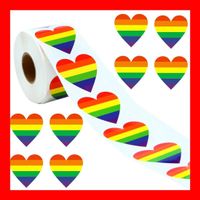 Stickerrolle 500 Stk. Regenbogen LGBTQ Gay Homo Rainbow