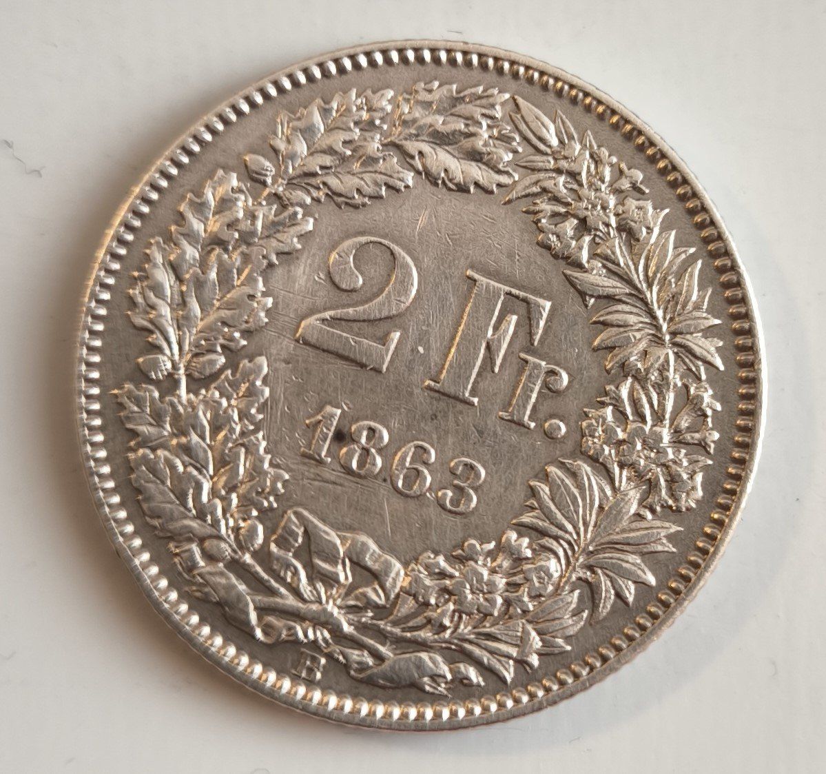 Tutti le monete: 2 Franken 1863 - RR – Usato da Nyon venduto da AlexKey71