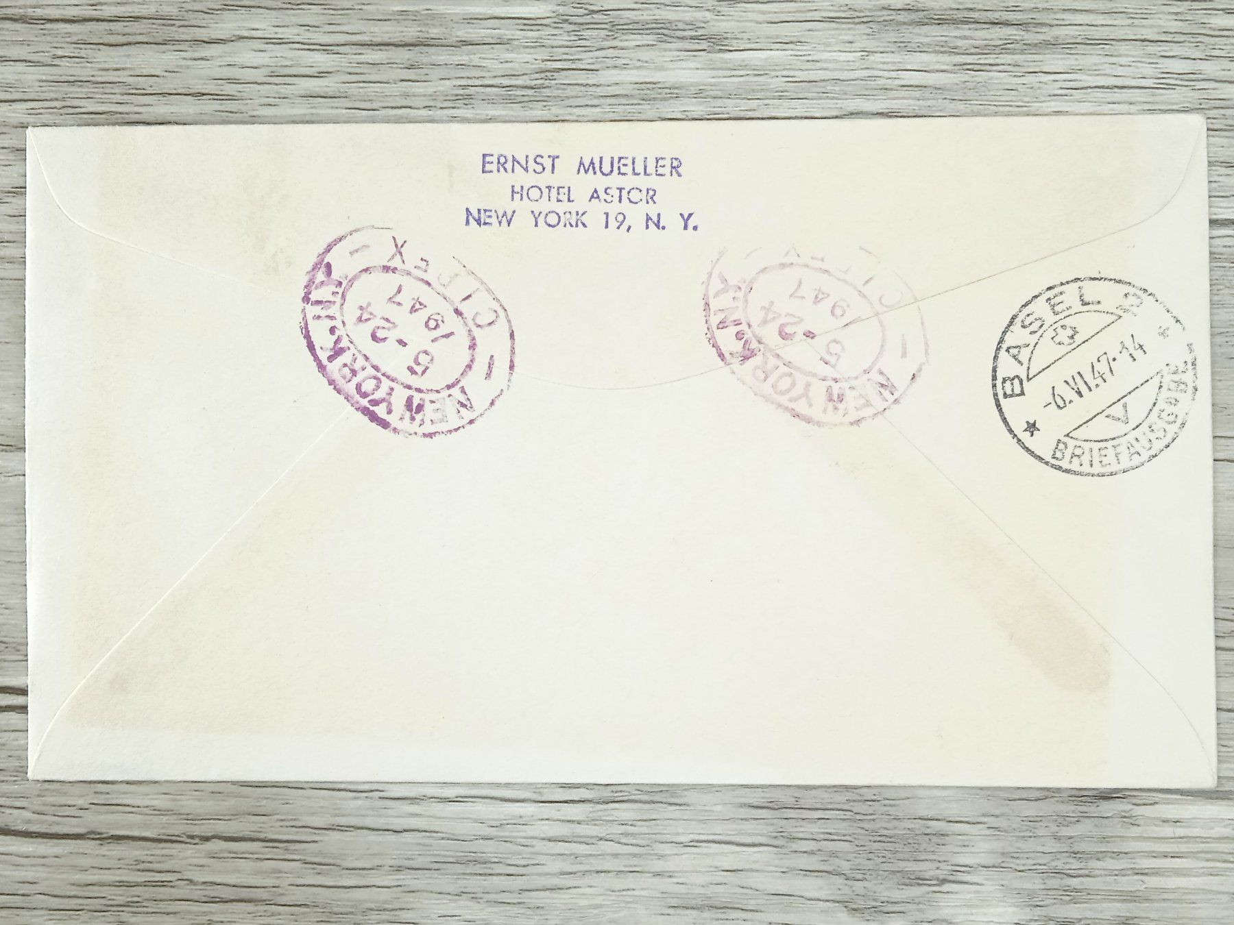 Alle Briefmarken: TR105 Enveloppe + Timbre USA 1947 – Gebraucht aus Cousset von Patrick_Collections 1