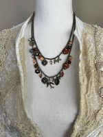 Kette mit vielen Anhängern und Perlen Ibiza Bohemien Style 