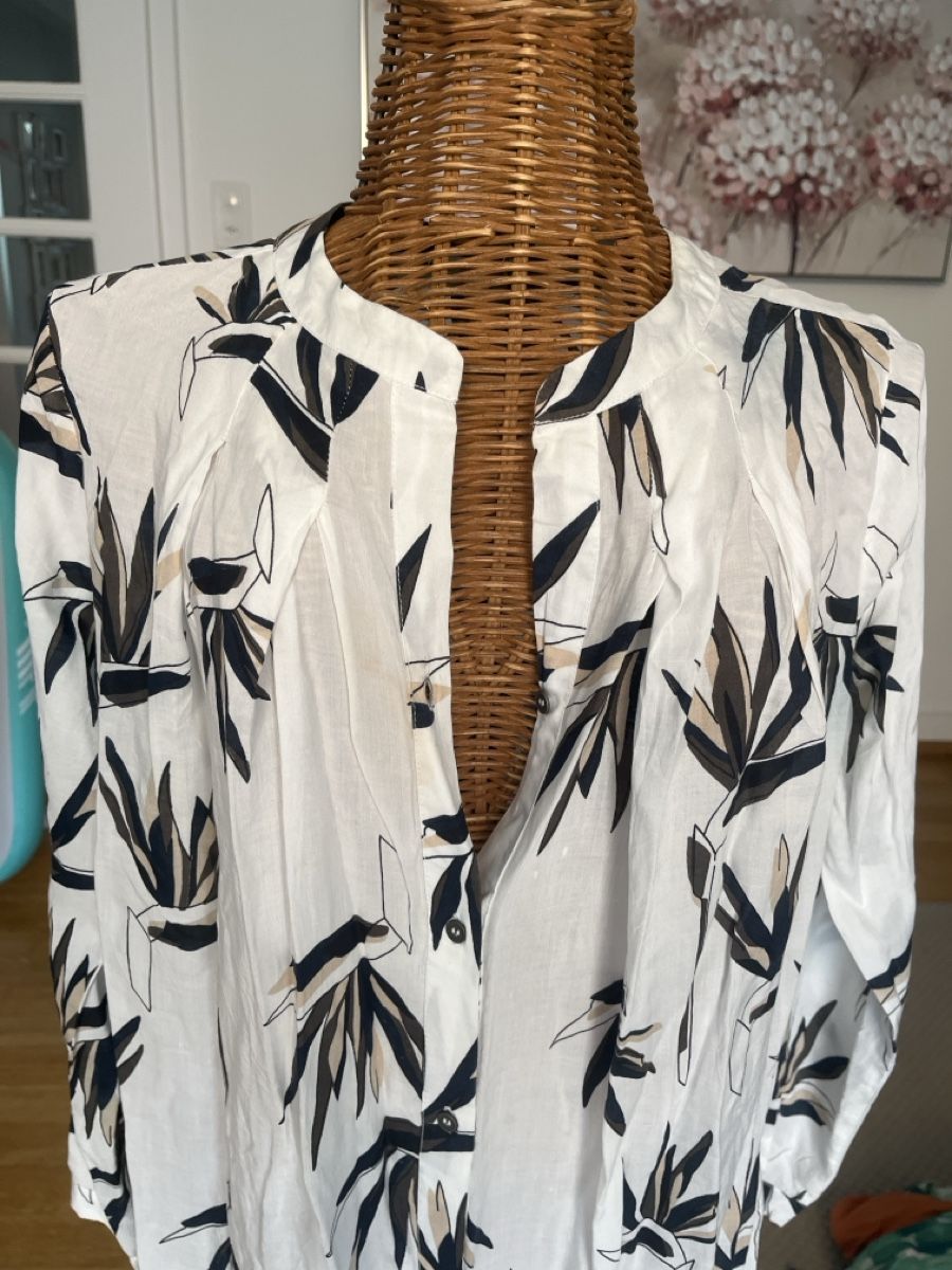 Camicette: Bluse, Nü, weiss/schwarz, M – Usato da Solothurn venduto da Bobesch08 1