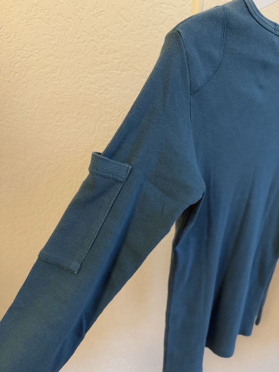 T-shirt: T-shirt/pull vintage bleu canard patch épaule Marcel, t.36/S – Usato da Tavannes venduto da Thriftshop 3