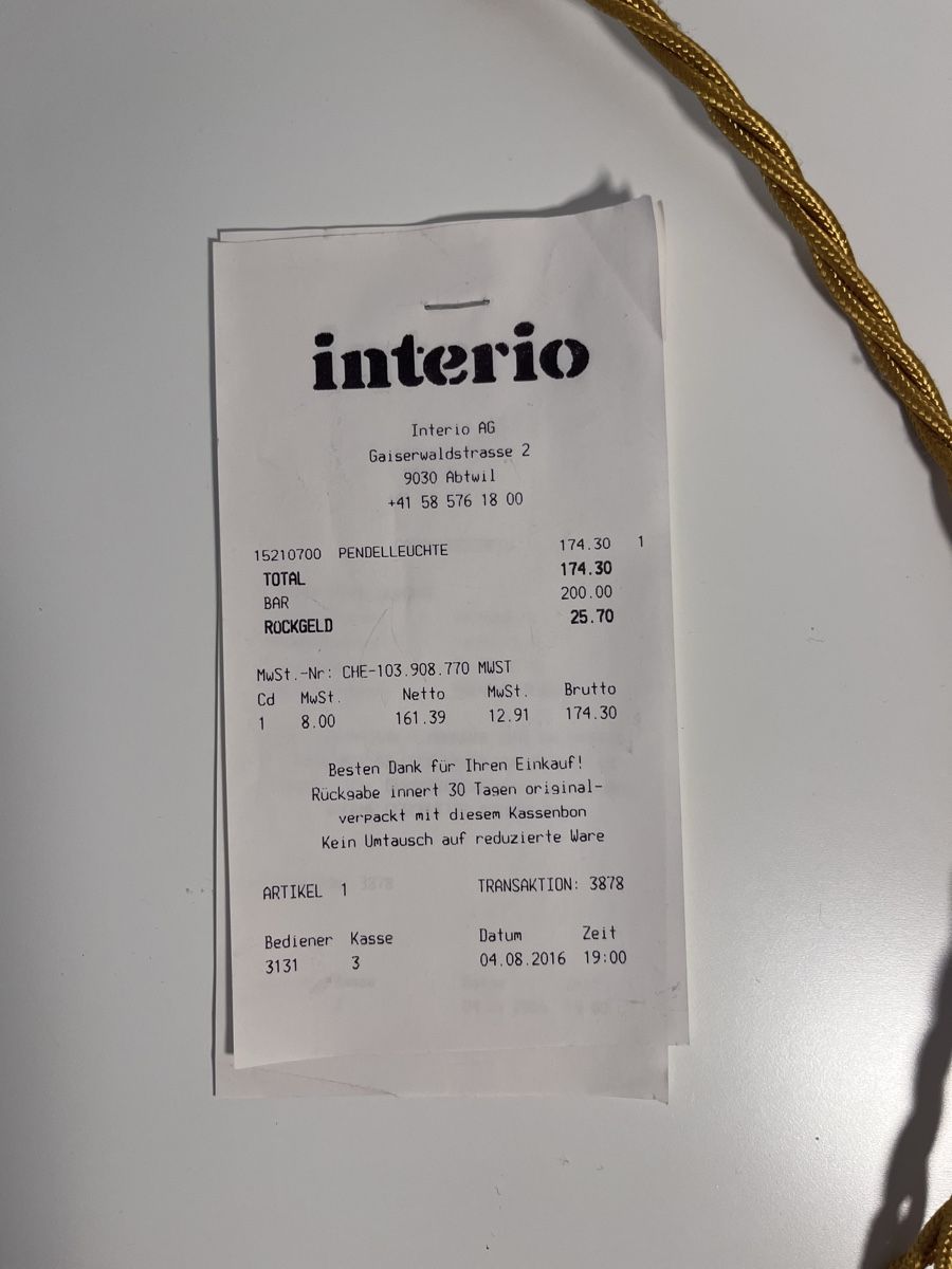 Interio Lampadari & plafoniere: Stylish Glass Pendant Lamp – Nuovo (secondo la descrizione) da Winterthur venduto da goe_h859 8