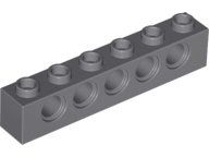 Lego 21x Lochbalken 1x6 (3894) dunkelgrau