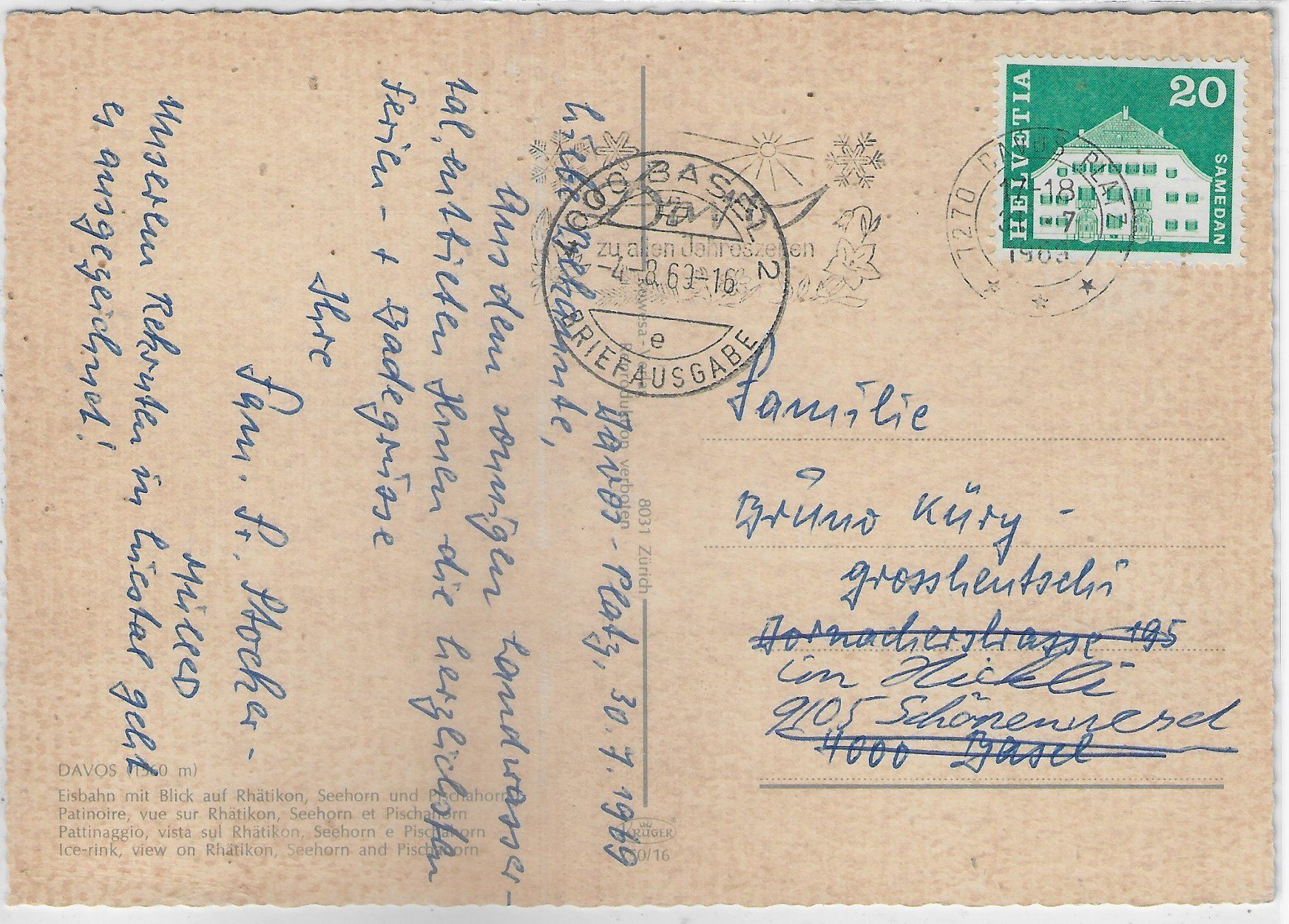 Cartes postales: Davos - Eisbahn Patinoire – D'occasion à Ettingen par Kartenplanet 1