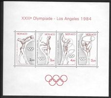 Monaco Block 23. Olympiade Los Angeles ** 10.5.1984