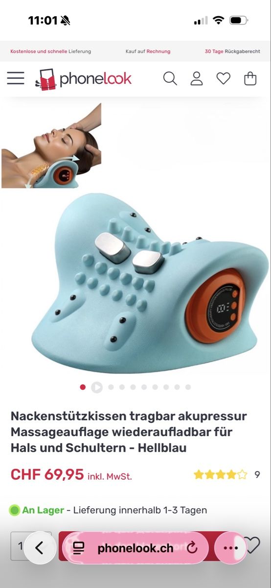 Dispositivi per massaggi: Nackenmassagegerät, NEU , NP 69.95 – Nuovo (secondo la descrizione) da Obbürgen venduto da bugi6868