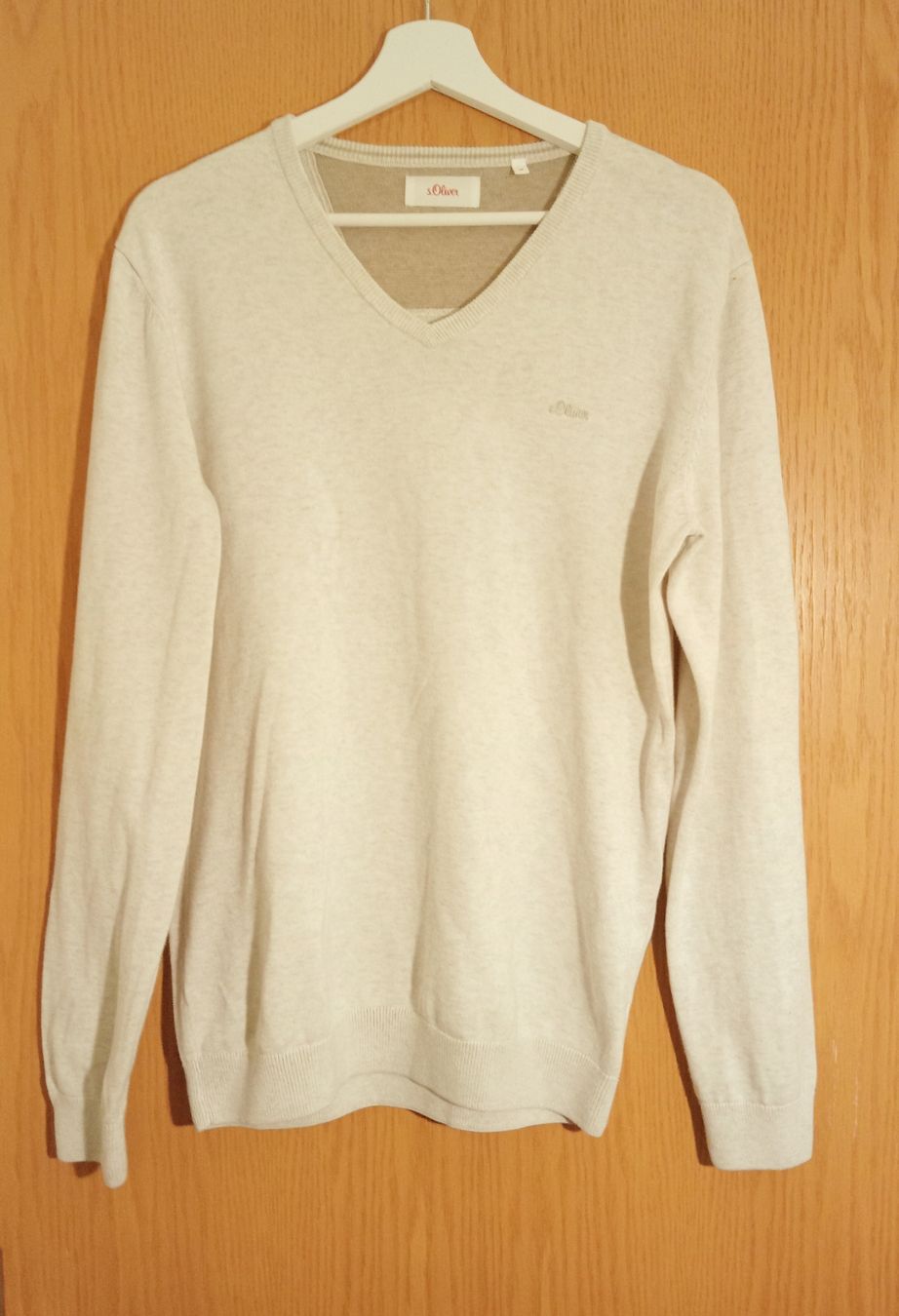 S.Oliver Maglioni & Felpe: S.Oliver V-Neck Pullover, Beige, Gr. M, 100% Baumwolle – Usato da Allschwil venduto da Evgeniia78