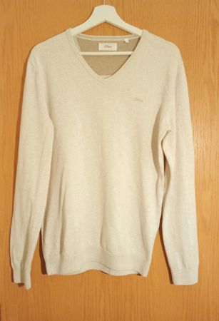 S.Oliver V-Neck Pullover, Beige, Gr. M, 100% Baumwolle