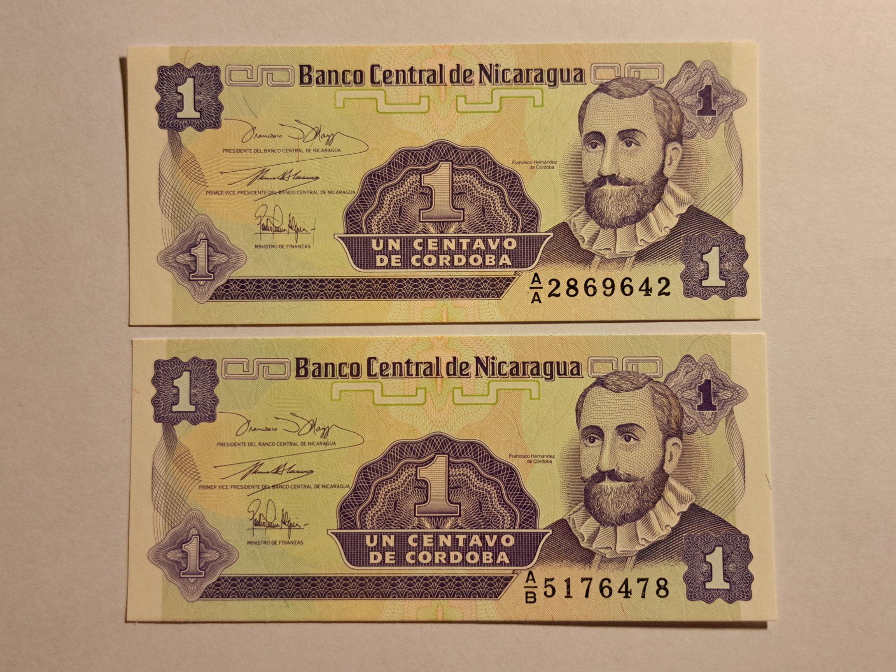 Banconote: NICARAGUA - 2x 1 Centavo UNC – Nuovo (secondo la descrizione) da Wichtrach venduto da LuckyLuke69 1