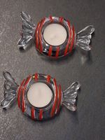 2 X TEELICHHALTER GLAS IN TÄFELI FORM