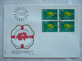 1968 FDC 50 Jahre SUVA 4er-Block SBK 457