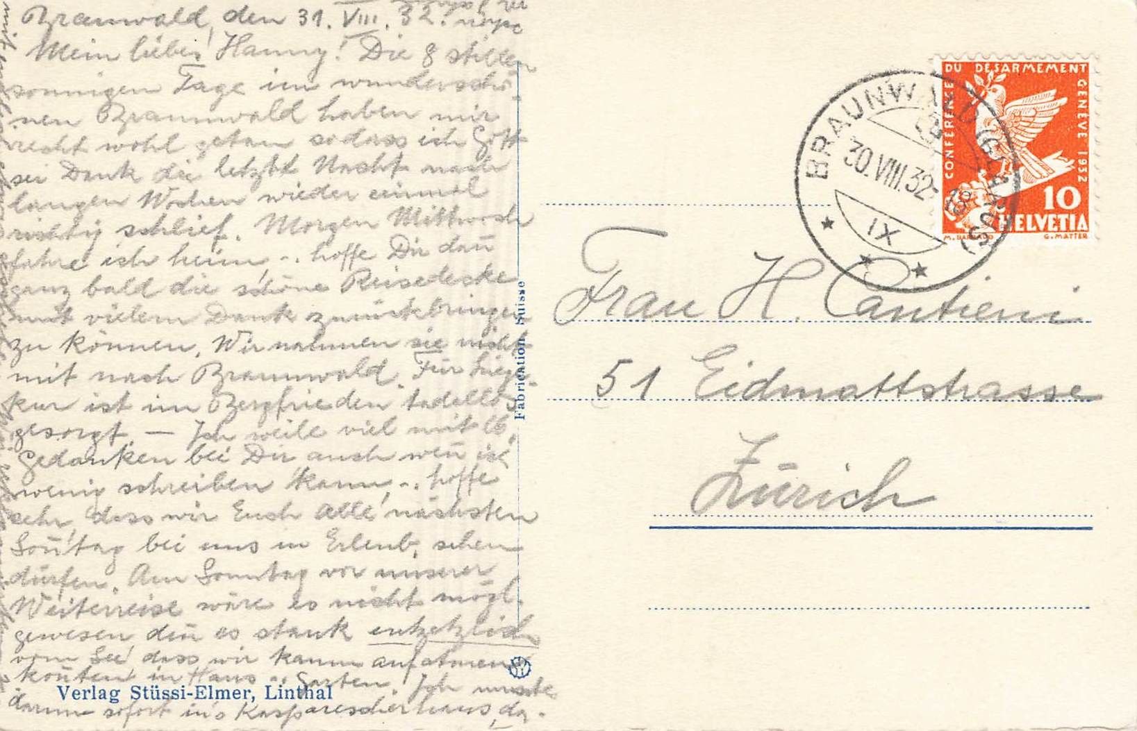 Cartoline postali: Heugaden auf Braunwald – Usato da Biasca venduto da Blenio71 1
