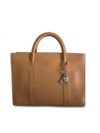 Christian Dior Bag Leather Tote 1999 with Charm