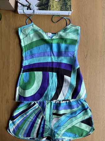 Emilio Pucci Set Seide 100% Set grün Top Shorts