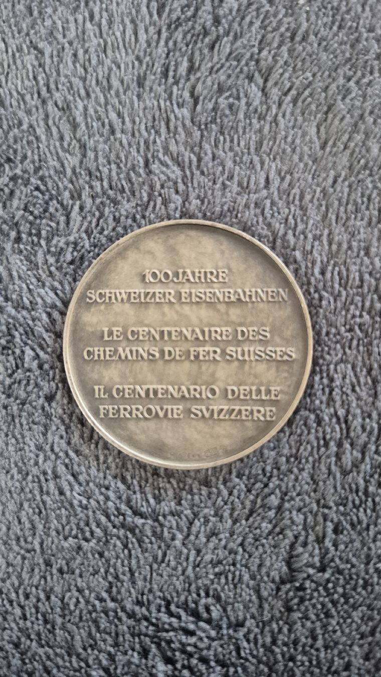 Medaillen: Silbermedaille 100 Jahre Schweizer Eisenbahnen – Gebraucht aus Altdorf UR von atir68 1
