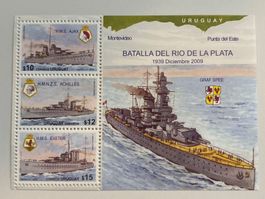 Uruguay Briefmarken Schlacht La Plata Graf Spee 1939!