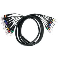 8x Klinkestecker 6.3 mm (symmetrisch) 8m XLR 8f Multi Kabel