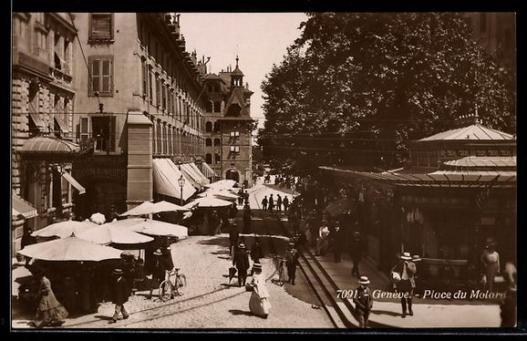Cartoline postali: AK Genève, Place du Molard – Usato da Berlin venduto da bartko-reher