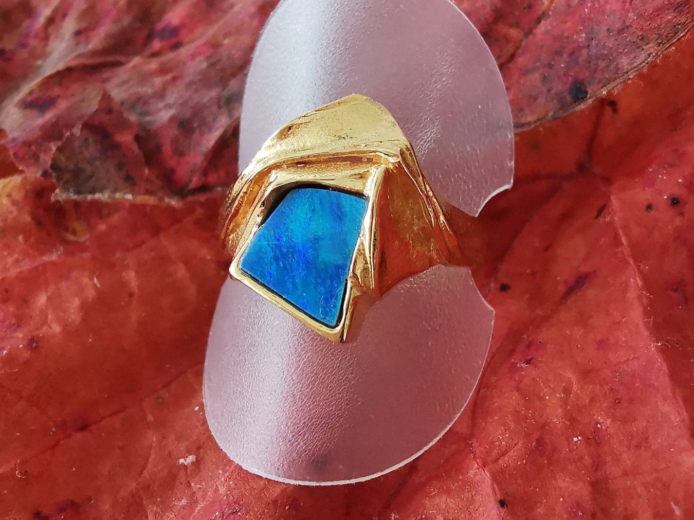 Anelli: 18Kt. Gelbgold Damenring mit wunderschönem Opal – Nuovo e nell'imballaggio originale da Dierikon venduto da Buntspecht-10 2