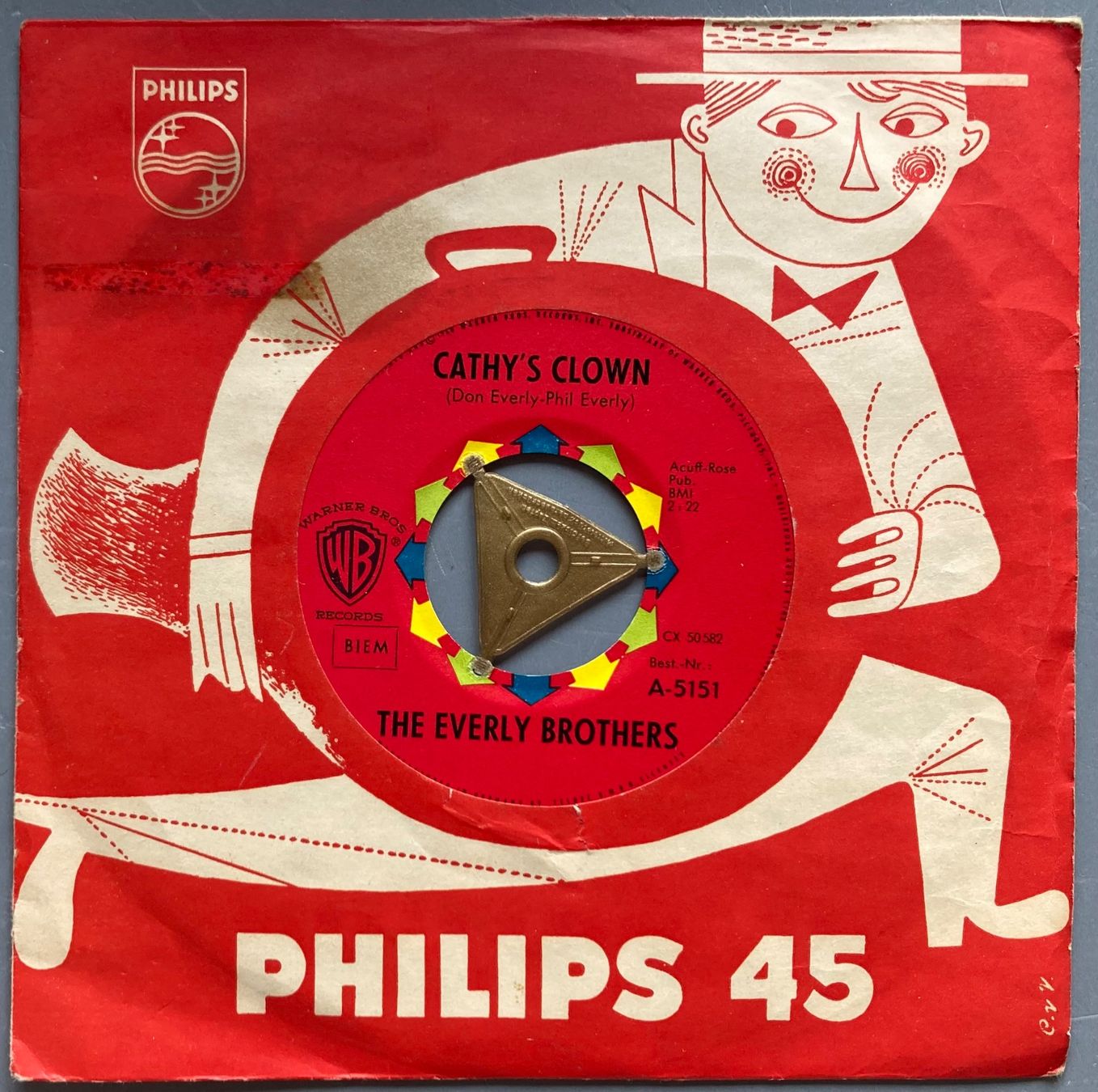 Dischi in vinile: THE EVERLY BROTHERS - CATHY'S CLOWN – Usato da Poliez-Pittet venduto da Newtown-Records