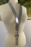 silberner Gürtel mit Glitzerschnalle aus Italien 112 cm lang