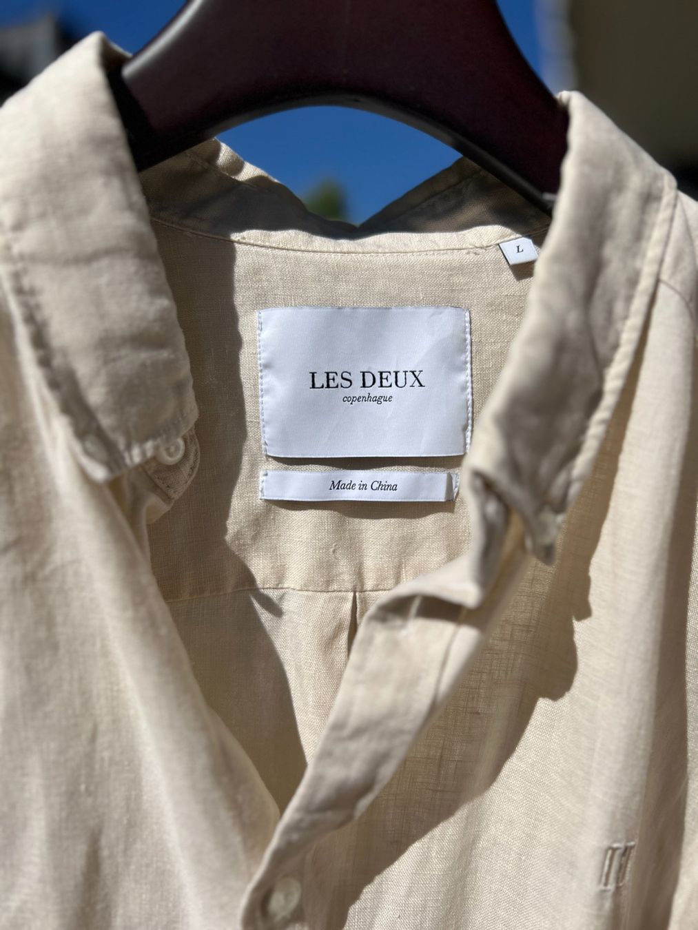 Camicie: Les Deux Hemd 100% Leinen Grösse L Beige – Usato da Wallisellen venduto da Val1990 2