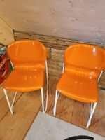 Vintage Orange Stühle, 2er Set, Design Gerd Lange, Swing 59