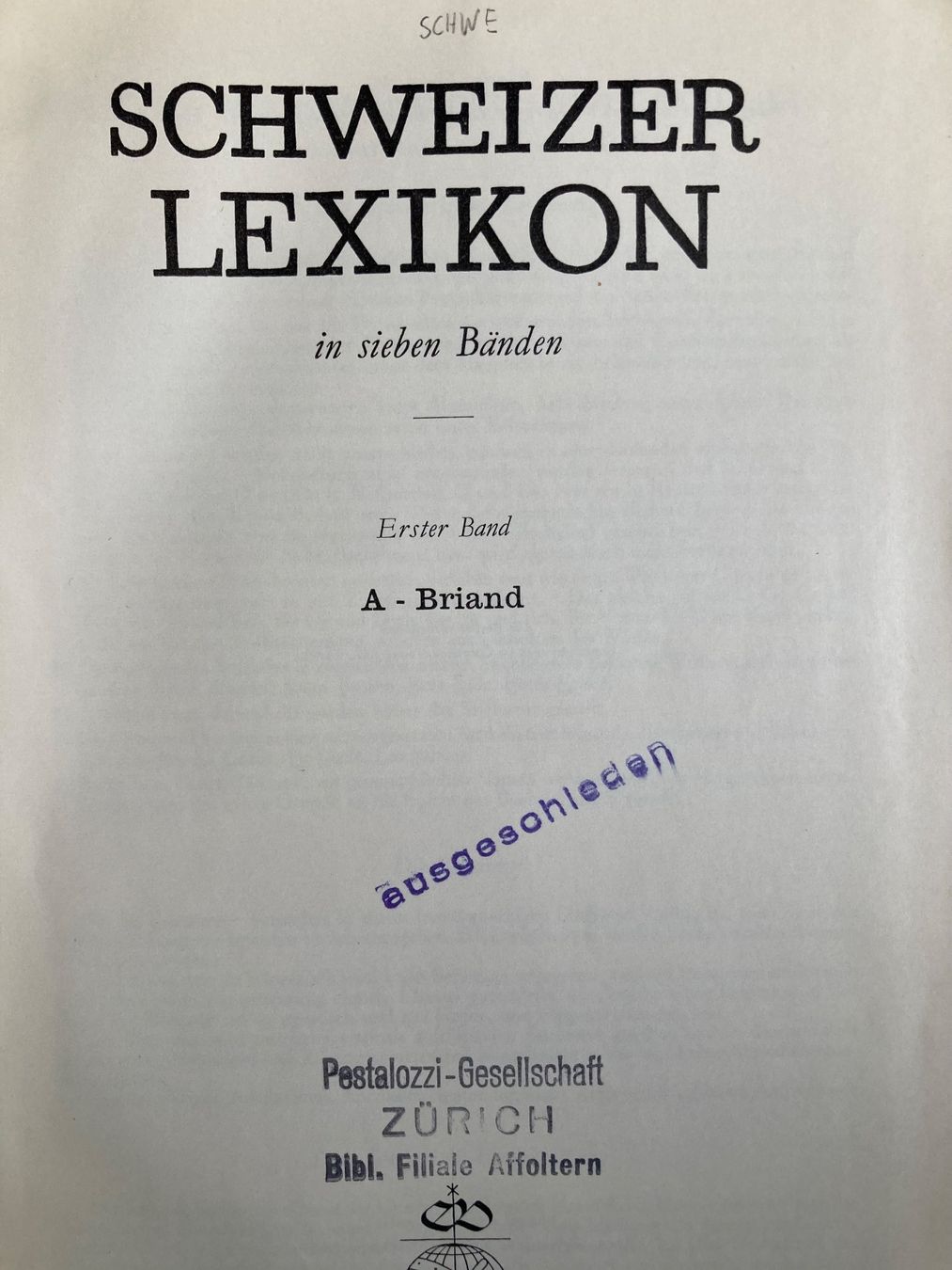 Bücher: Schweizer Lexikon (7 Bände) 1945 – Gebraucht aus Adliswil von tchest007 1