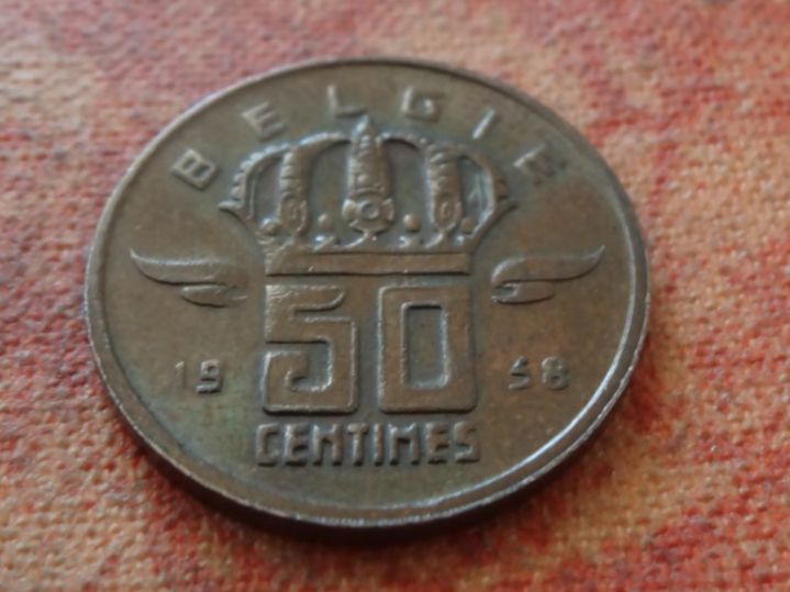 Alle Münzen: BELGIQUE  50  Centimes  1958 – Gebraucht aus Romanel-sur-Lausanne von Swift13