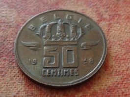 BELGIQUE  50  Centimes  1958  (P)