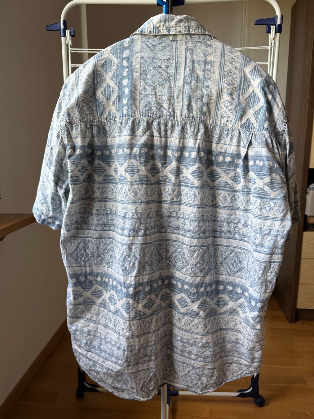 Camicie: Kurzarmhemd Gr. M, blau/weiss gemustert, Sommerhemd, Seem... – Usato da Brunnenthal venduto da Eco07 4