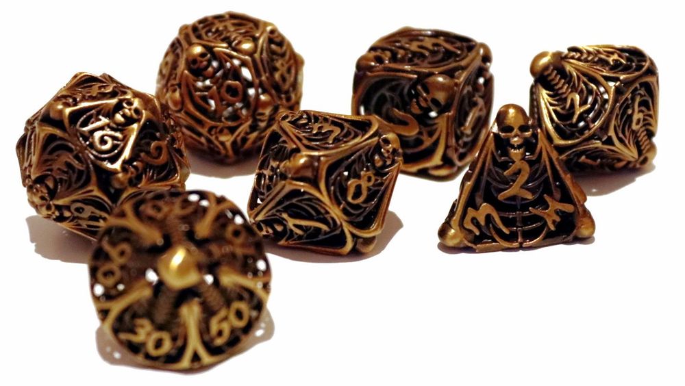 KZXCVS Mini DND Würfel Set - 7-tlg Metallwürfel In Taschenuhr-Etui