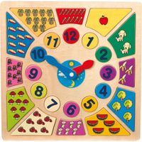 Horloge éducative «Couleurs» en bois ( NEUF )