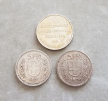 3 x 5 Franken Silber/Landi 1939/1952/1931 mit 13 Sternen