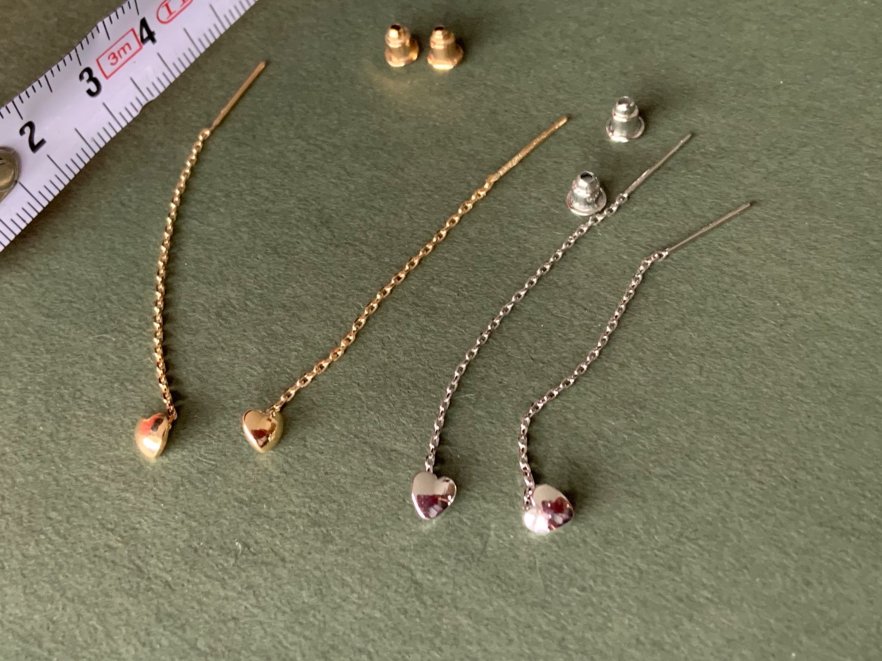 Boucles d'oreille: fadenohrringe HERZ gold oder silber – D'occasion à Laufen par Bellebellezza 4
