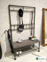Waterpipe Industrial Style Garderobe mit Sitzbank, neu