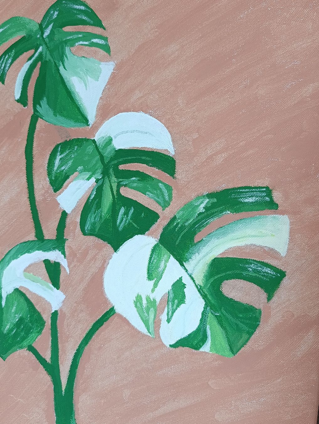 Tableaux: Monstera Variegata Acrylbild 40x50cm – Neuf (Voir description) à Baar par L.isa28 2