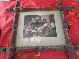 Franz Seraph Hanfstaengl COPYRICHT MIT URALTE HOLZRAHMEN