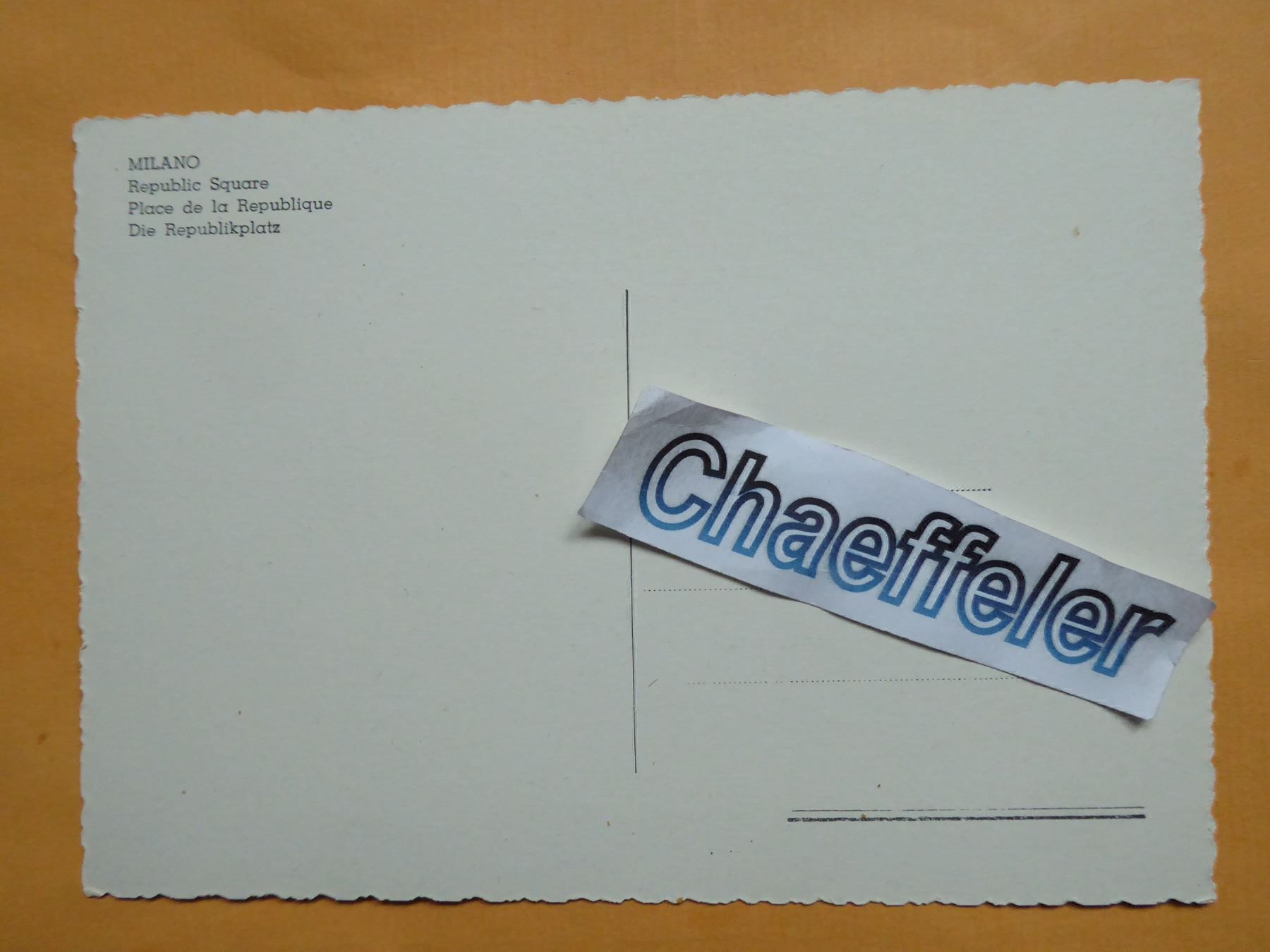Cartoline postali: Milano, Piazza della Repubblica – Nuovo (secondo la descrizione) da Zürich venduto da Chaeffeler 1