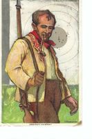 Schütze mit Karabiner und Tabakpfeife, Schütuzenverein 1924