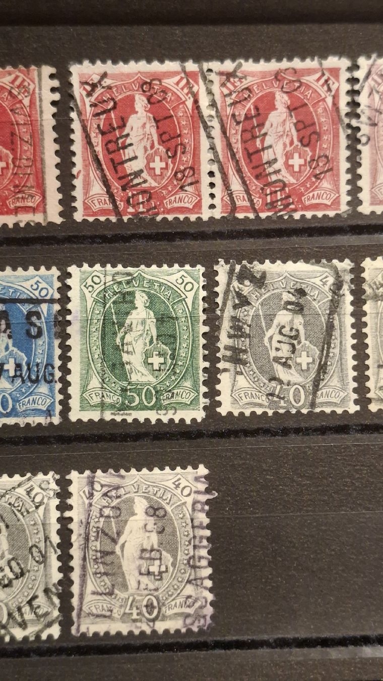 Tutti i francobolli: Lot Stehende Helvetia Div. – Usato da Balgach venduto da SIMEON27 3