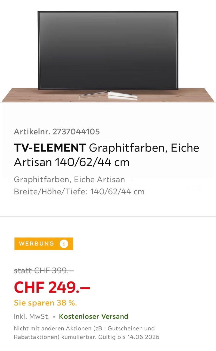 Mobili TV: TV Möbel – Usato da Ennetbürgen venduto da plackpearl