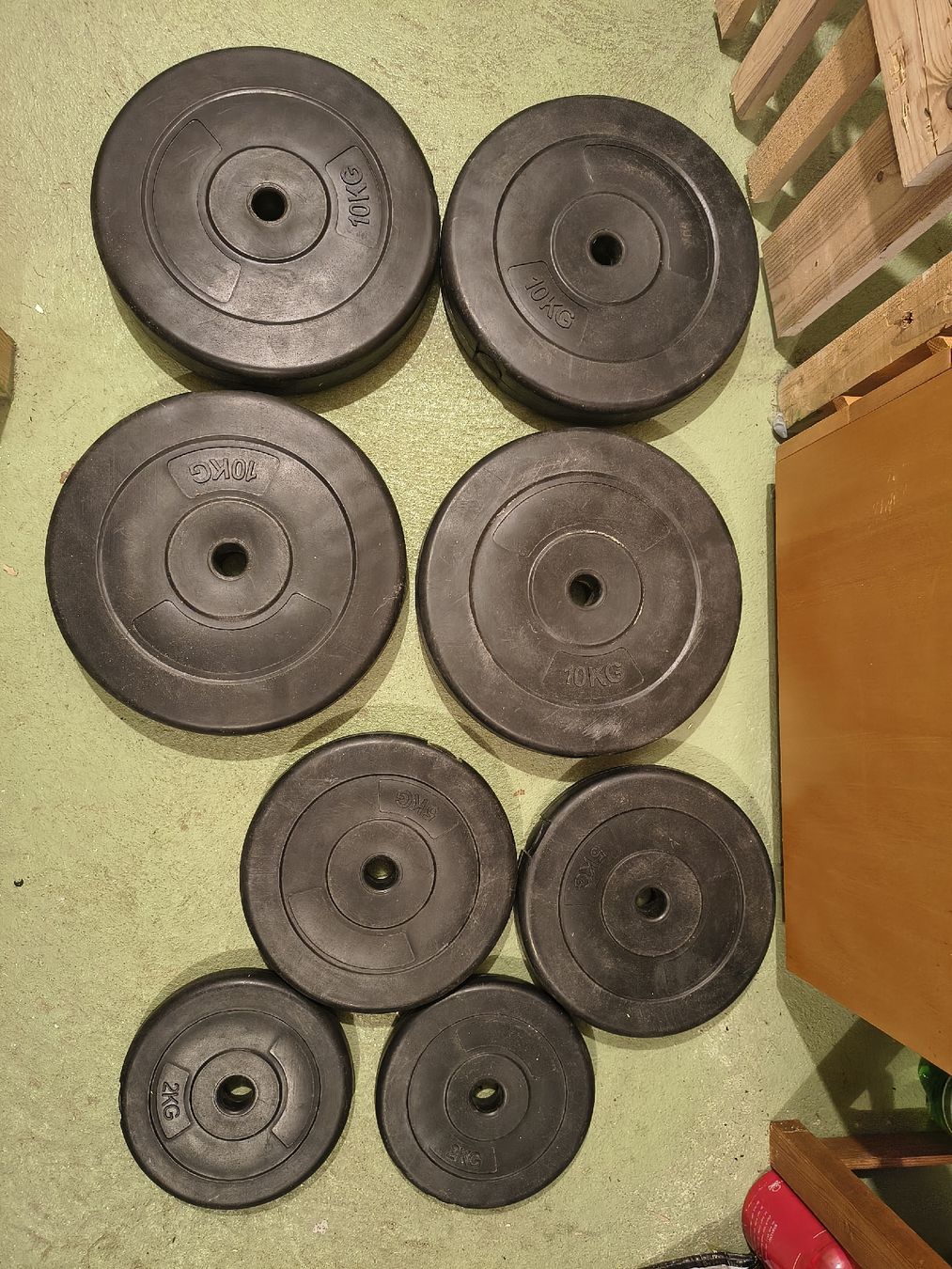 Manubri & Pesi: Gewichtsscheiben / Hantelscheiben total 55kg – Usato da Wettingen venduto da Fredlik